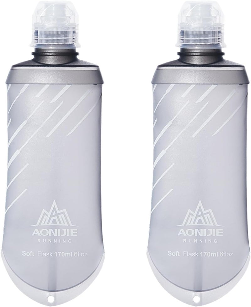 TRIWONDER Water Bottles TPU Soft Flasks Collapsible Running Flasks for Hydration Pack Backpack Hiking Cycling (170ml/5.75oz - Pack of 2) - Image 1